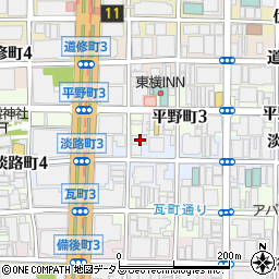 大阪府大阪市中央区淡路町3丁目4-16周辺の地図