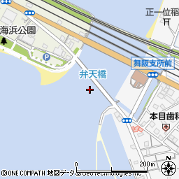 弁天橋周辺の地図