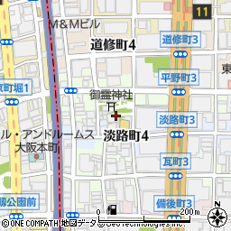 大阪府大阪市中央区淡路町4丁目4周辺の地図