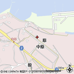 愛知県田原市白谷町中原周辺の地図