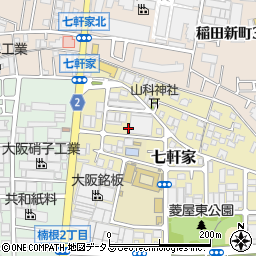 大阪府東大阪市七軒家15-8周辺の地図