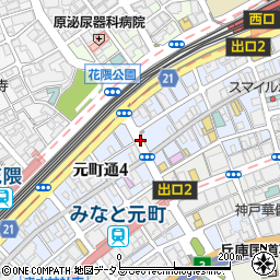 兵庫県神戸市中央区元町通周辺の地図