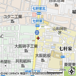 大阪府東大阪市七軒家14-7周辺の地図