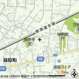 静岡県浜松市中央区篠原町3790周辺の地図