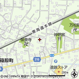 静岡県浜松市中央区篠原町3786周辺の地図
