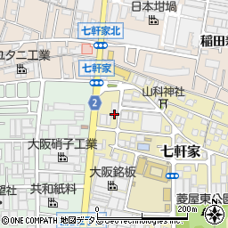 大阪府東大阪市七軒家14-24周辺の地図