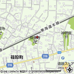 静岡県浜松市中央区篠原町3792周辺の地図