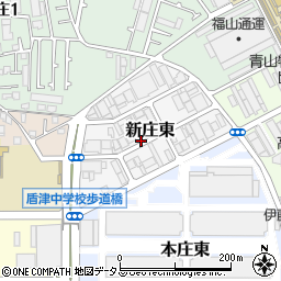 大阪府東大阪市新庄東周辺の地図