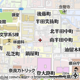 奈良県奈良市南半田西町周辺の地図