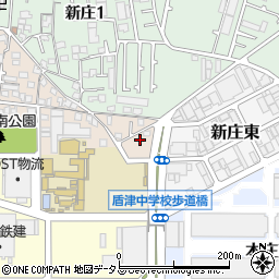 大阪府東大阪市新庄南2-12周辺の地図