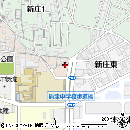 大阪府東大阪市新庄南2-13周辺の地図