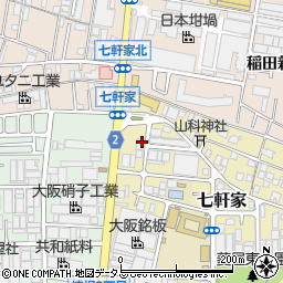 大阪府東大阪市七軒家14-22周辺の地図