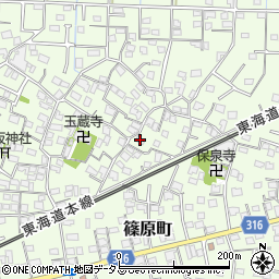静岡県浜松市中央区篠原町3817周辺の地図