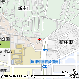 大阪府東大阪市新庄南3-23周辺の地図