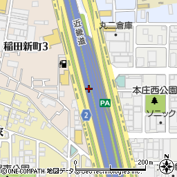 近畿自動車道　東大阪ＰＡ下り周辺の地図