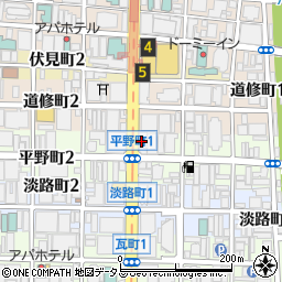 鶴丸饂飩本舗 北浜店周辺の地図