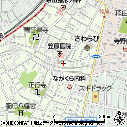 大阪府東大阪市稲田本町3丁目21周辺の地図