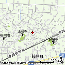 静岡県浜松市中央区篠原町3818周辺の地図