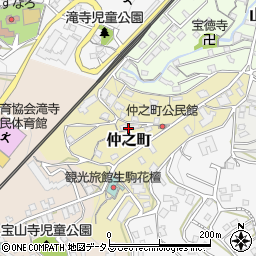 奈良県生駒市仲之町周辺の地図