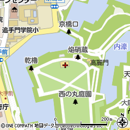 大阪城西の丸庭園周辺の地図