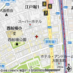 毎日新聞岡島新聞舗京町堀出張所周辺の地図