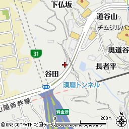 兵庫県神戸市須磨区車谷田周辺の地図