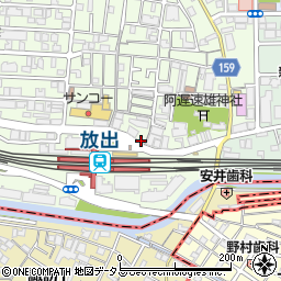 ニューとり屋 放出駅前店周辺の地図