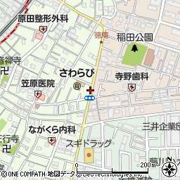 稲田周辺の地図