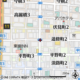大阪府大阪市中央区道修町周辺の地図
