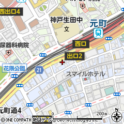 コインパーク神戸元町通３丁目第２駐車場周辺の地図
