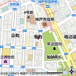 兵庫県神戸市中央区東町周辺の地図