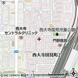 奈良県奈良市西大寺国見町2丁目13周辺の地図