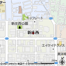 大阪府東大阪市新庄西周辺の地図
