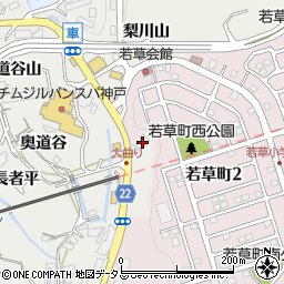 兵庫県神戸市須磨区車竹坪山周辺の地図
