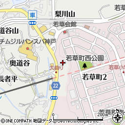 兵庫県神戸市須磨区車（竹坪山）周辺の地図