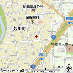 静岡県浜松市中央区芳川町458周辺の地図
