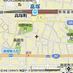 高塚駅南駐車場周辺の地図