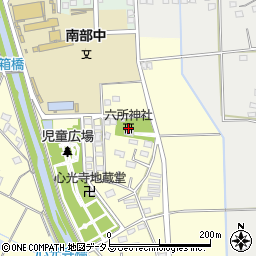 六所神社周辺の地図