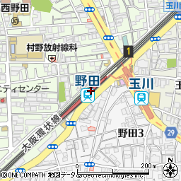 大阪市立　野田・玉川駅有料自転車駐車場周辺の地図