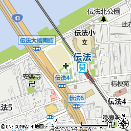大阪府大阪市此花区伝法周辺の地図