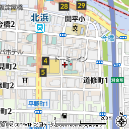 炭火やきとん 丸寿 高麗橋店周辺の地図