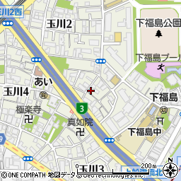 大阪府大阪市福島区玉川周辺の地図