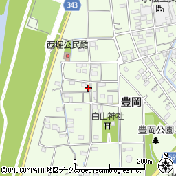 静岡県磐田市豊岡西堀周辺の地図
