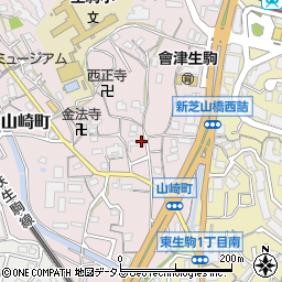 奈良県生駒市山崎町周辺の地図