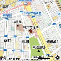 神戸市役所市会　議員団室こうべ市民連合周辺の地図