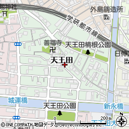 大阪府大阪市城東区天王田周辺の地図