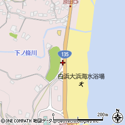 白浜大浜海水浴場トイレ周辺の地図