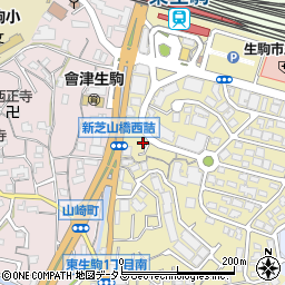 リパーク東生駒１丁目駐車場周辺の地図