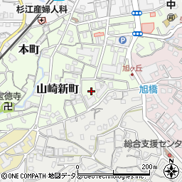 奈良県生駒市山崎新町周辺の地図