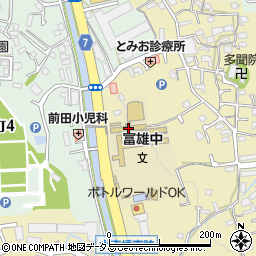 奈良市立富雄中学校周辺の地図